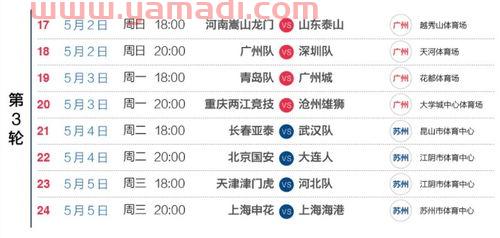 中超联赛2021赛程表直播在哪里看