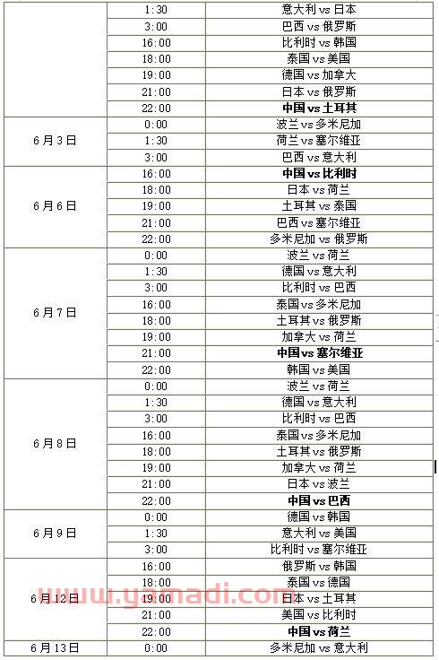 中国女排全程赛时间（中国女排赛事时间表2021年）