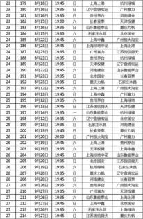 中超赛程时间表图片