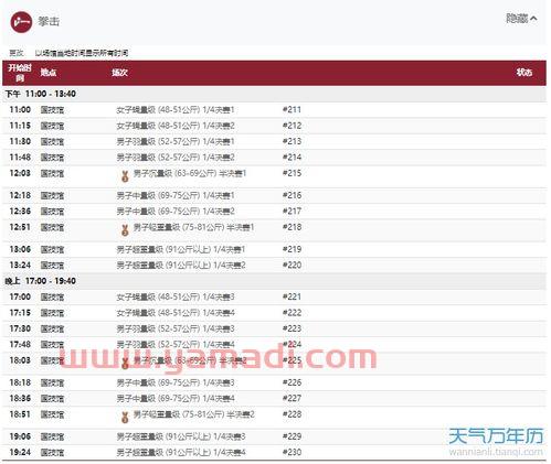 中国队最新赛程表八月六日（中国队最新比赛时间）