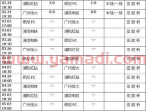 2016亚冠赛程