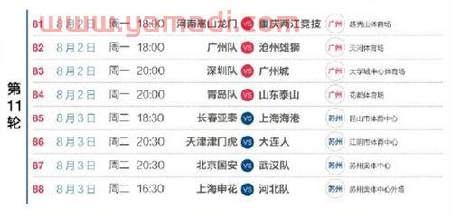 中超2021年赛程地点